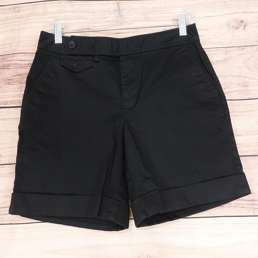 Lauren Ralph Lauren Chino Shorts Womens Size 2 Black 29 Waist 6.5 Inseam Stretch